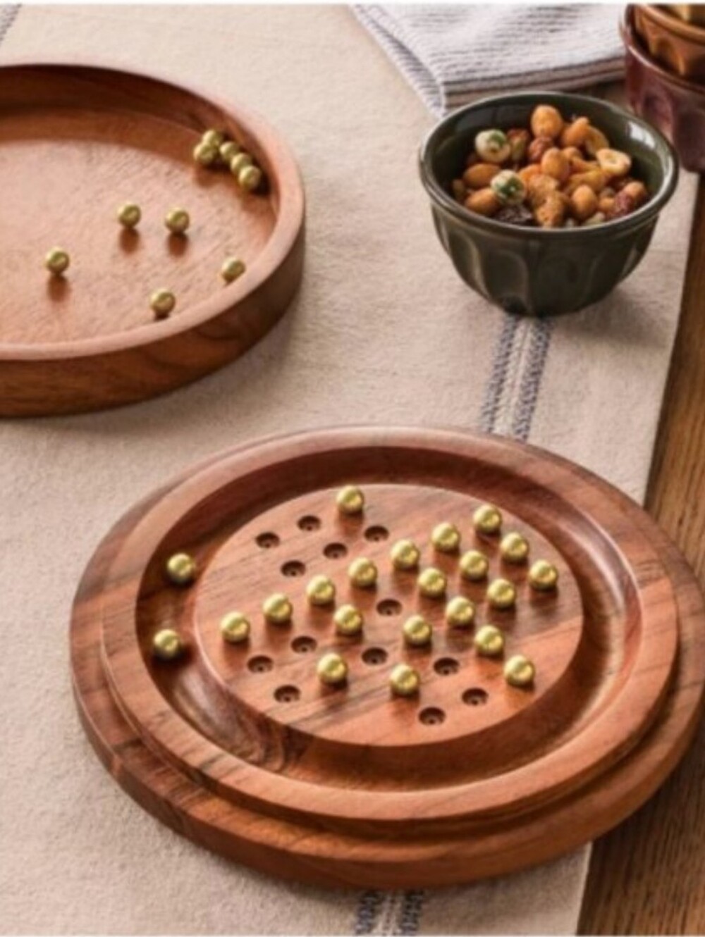Hearth & Hand With Magnolia Wood and Brass Marble Solitaire